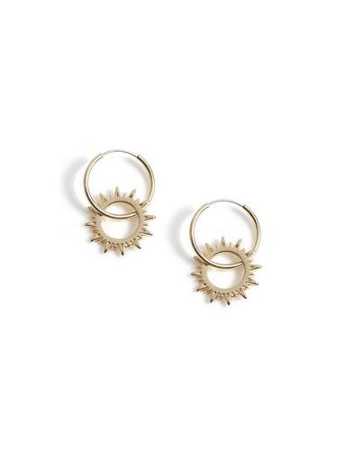 Topman Mens Gold Sun Earrings