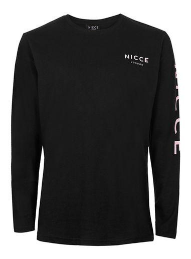 Topman Mens Nicce Black Long Sleeve T-shirt