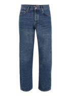 Topman Mens Blue Dark Wash Twisted Leg Jeans