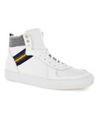 Topman Mens White Leather Premium Hi Tops
