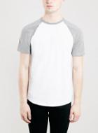 Topman Mens White Contrast Raglan T-shirt