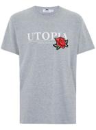Topman Mens Grey 'utopia' Applique T-shirt