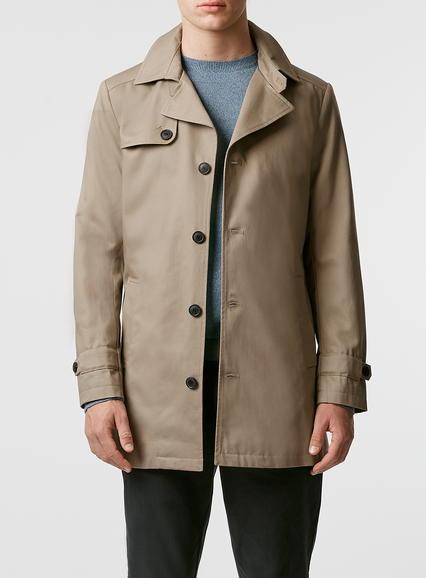 Topman Mens Mid Grey Selected Homme Grey Trench Coat