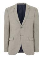 Topman Mens Brown Stone Merino Wool Blend Skinny Suit Jacket