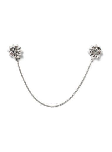 Topman Mens Silver Look Folded Bow Collar Tips*