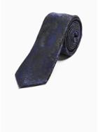 Topman Mens Navy Blue And Black Jacquard Tie