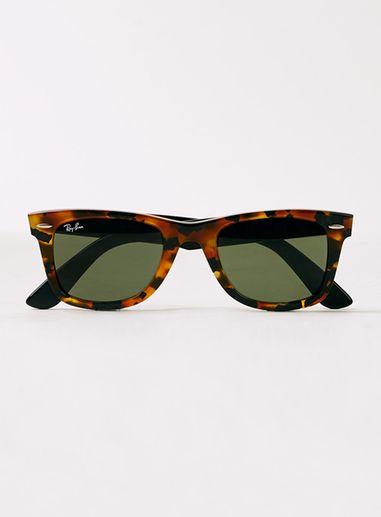 Topman Mens Black Ray-ban Tortoise Shell Wayfarer Sunglasses