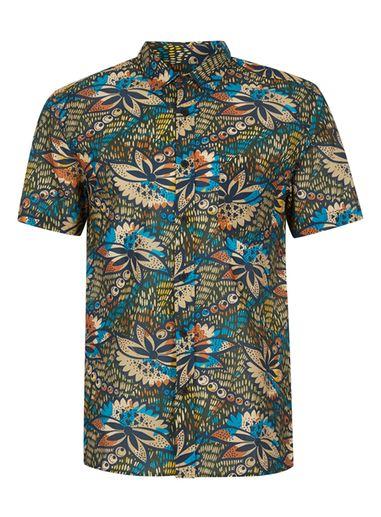Topman Mens Multi Short Sleeve African Floral Print Shirt