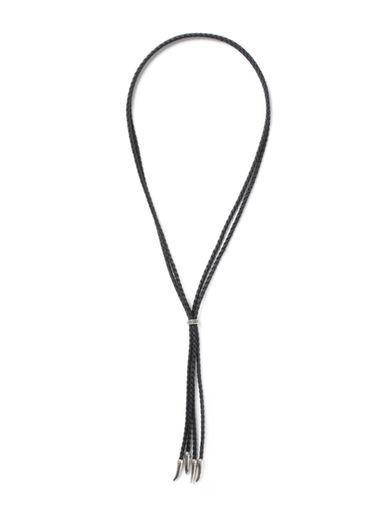 Topman Mens Black Faux Leather Bolo Necklace*
