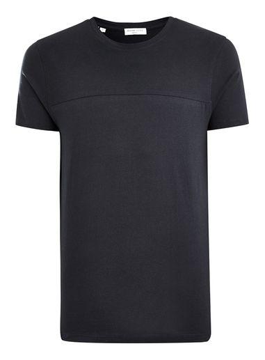 Topman Mens Selected Homme Navy Colorblock T-shirt