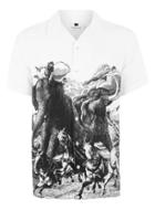 Topman Mens White Horse Print Short Sleeve Shirt