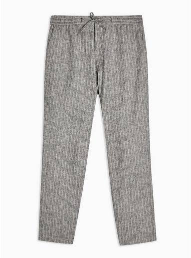 Topman Mens Grey Skinny Gray Linen Pants