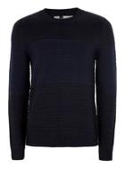 Topman Mens Blue Navy And Black Panel Sweater