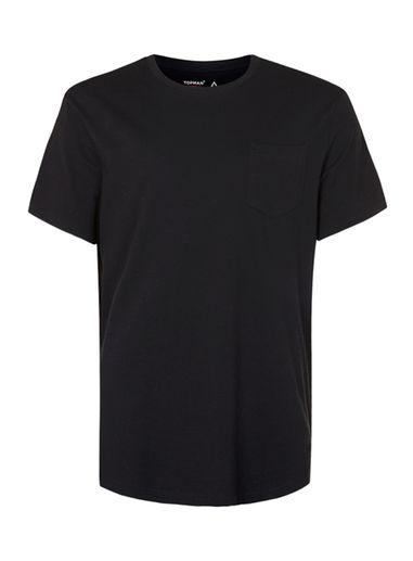 Topman Mens Black Pocket T-shirt
