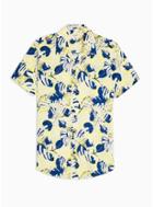 Selected Homme Mens Selected Homme Yellow 'tokyo' Print Shirt