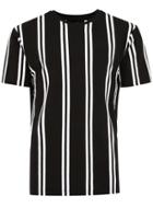 Topman Mens Black Slim Vertical Stripe T-shirt