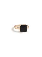 Topman Mens Black Gold Square Ring*