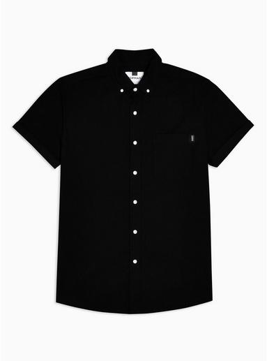 Topman Mens Black Regular Slim Shirt