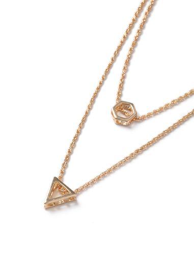Topman Mens Gold Look Geometric Shape Multi Row Necklace*