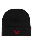 Topman Mens Black Scorpion Embroidered Beanie