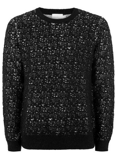 Topman Mens Black Mohair Sweater