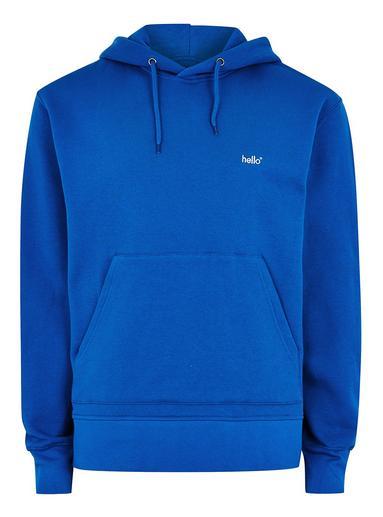 Topman Mens Cobalt Blue 'hello' Hoodie
