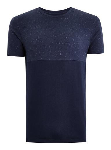Topman Mens Selected Homme Blue Panelled T-shirt
