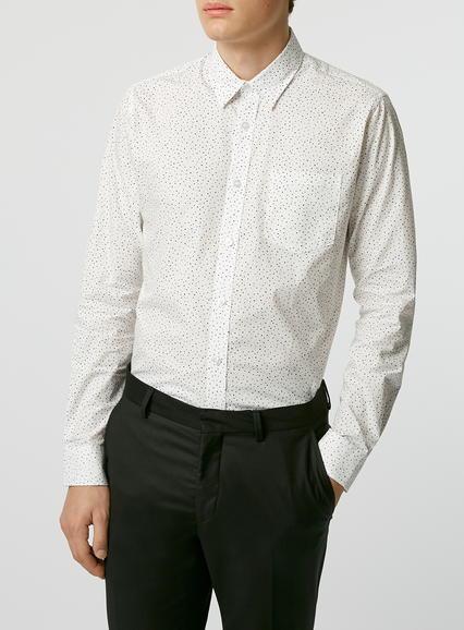 Topman Mens White Selected Homme Star Shirt