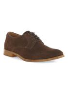 Topman Mens Brown Spin Faux Suede Derby Shoes