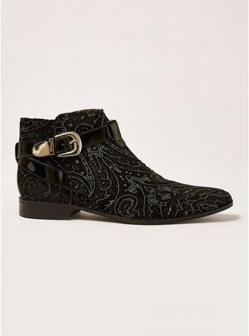 Topman Mens House Of Hounds Black Harpy Chiffon Buckle Boots