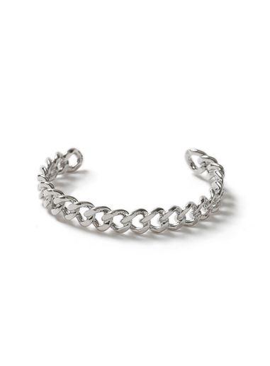 Topman Mens Silver Twist Cuff Bracelet*