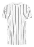 Topman Mens White And Black Stripe T-shirt