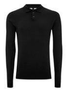 Topman Mens Black Muscle Fit Knitted Polo