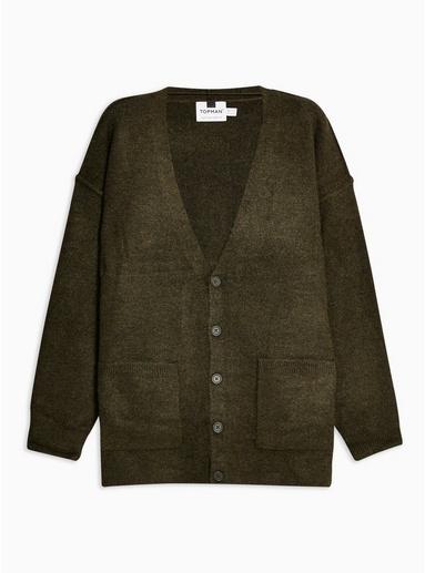 Topman Mens Khaki Oversized Harlow Cardigan