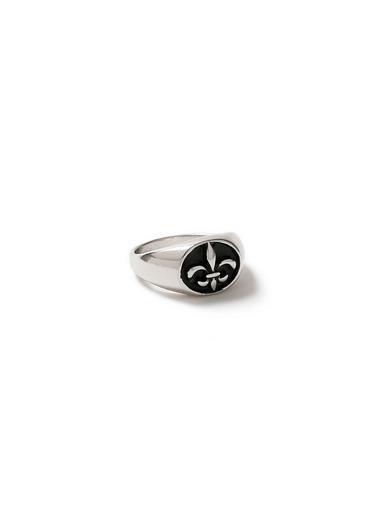 Topman Mens Black Fleur Ring*