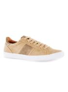 Topman Mens Yellow Sand Faux Leather Sneakers