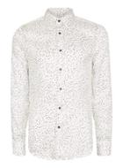Topman Mens Black And White Mini Print Dress Shirt