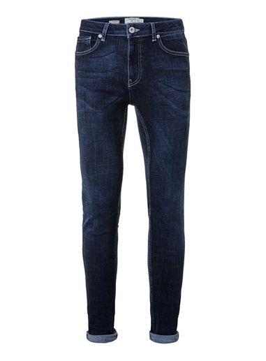 Topman Mens Dark Wash Blue Spray On Skinny Jeans