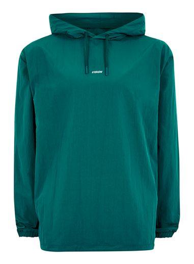 Topman Mens Blue Vision Street Wear Green Nylon Hoodie