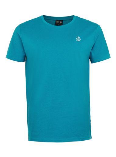 Topman Mens Green Jog On Turquoise Organic Cotton T-shirt*
