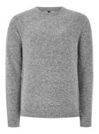Topman Mens Grey Frost Gray Boucle Sweater