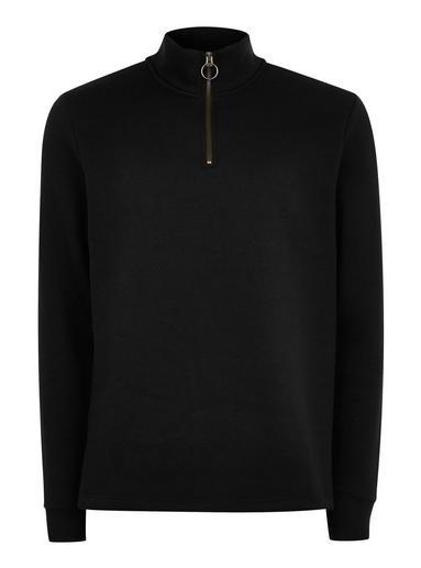 Topman Mens Selected Homme Black Zip Sweatshirt