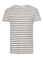 Topman Mens Blue Selected Homme Navy And Off White Stripe T-shirt