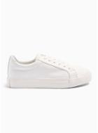 Topman Mens White Pu 'steep' Lace Emboss Trainers