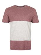 Topman Mens Red Burgundy Panelled Slim Fit T-shirt