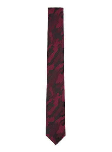 Topman Mens Red Burgundy Camouflage Tie