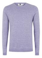 Topman Mens Purple Lilac And White Twist Side Ribbed Sweater