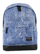 Topman Mens Nicce Blue Crackle Print Backpack