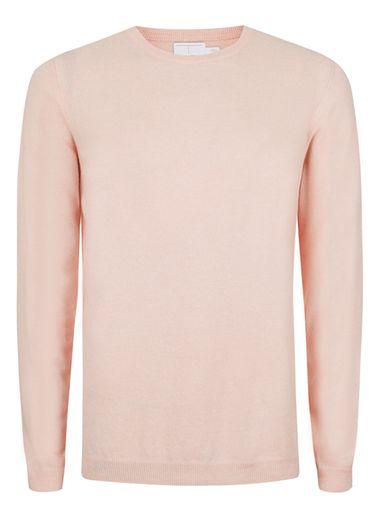 Topman Mens Premium Boxed Pink Sweater Containing Cashmere