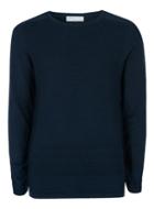 Topman Mens Blue Selected Homme Navy Textured Raglan Sweatshirt